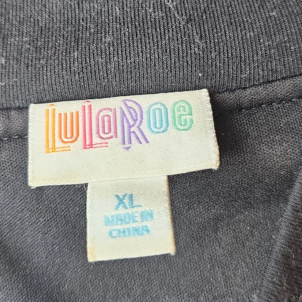 LULAROE ELEGANT STEVIE BOMBER JACKET size XL Rainbow Sequins Zipper Pocket - Picture 7 of 10